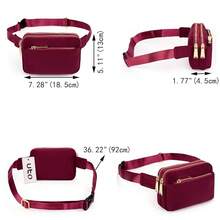 UTO Fanny Pack For Women Crossbody  Fashion Belt Purse Chest Waist Hip Bumbag For Outdoor Shopping Travel HiFKing - NylonRed - 查看 7