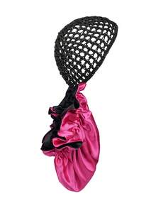 2-en-1 Filet à cheveux multifonctionnel, comprenant un bonnet de nuit, un bonnet filet à cheveux, un bonnet de nuit à bordure de satin et un bandeau de cheveux au crochet. Essentiel de voyage, pratique pour créer différents styles de coiffure, idéal pour les soins capillaires quotidiens, confortable et facile à utiliser - Imprimé léopard coloré - Voir 17