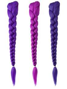 26 Inch Purple Braided Ponytail Wig, Suitable For Braided Hairstyles, Cosplay, Stage Performance, Parties, Halloween Costumes, And Role-Playing - Multicolor - View 2