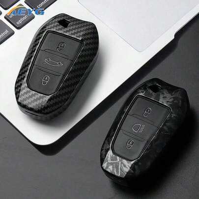 Für Carbon-Faser-Stil ABS Auto-Schlüssel-Etui-Abdeckung, für Peugeot 2008 3008 4008 5008 308 408 508 Citroën C1 C2 C4 C6 C3-XR Picasso Grand DS3 DS5
