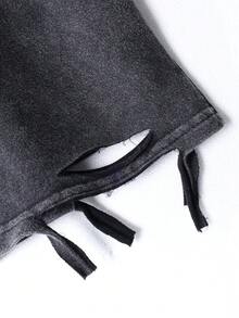 Hemo, Summer Men's Street Graphic Ripped Tank Top, Slightly Stretchy Washed Black Crew Neck Casual Everyday Wear Ripped Tank Top - Black - View 6