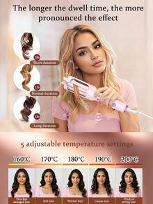 GENAI 30mm Auto Curling Iron With Grooves And Cool Air Function, 5 Temperature Settings, Fast Heating, Easy To Create Long-Lasting Korean Beach Waves - View 3