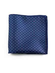 ZLQ&GOU 2 件套波点领带和口袋巾套装，经典蓝红涤纶提花领带，商务休闲百搭 - 彩色 - 查看 3