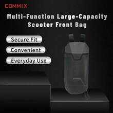 Scooter Gear Protection Bag,EVA Hard Shell, 3L Capacity, Multi-Strap Mount,Universal Bicycle Front Bag - Black - View 4
