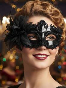 1 chiếc mặt nạ Venice màu đen ren hoa trang trí dành cho nữ, mặt nạ hóa trang thời trang và thanh lịch, tạo thêm vẻ bí ẩn và quyến rũ cho những dịp đặc biệt, phù hợp cho Ngày Valentine, lễ hội Carnival, dạ hội hóa trang. - Nhiều màu - Xem 8