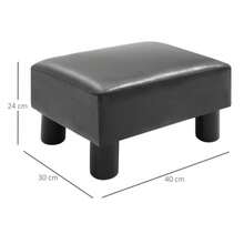 Ottoman/Bench Made Of Black Faux Leather, 40x30x24cm, Stylish And Comfortable For Living Room And Hallway.