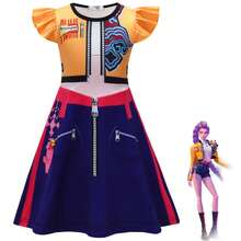 3D Digital Print K-POP Inspired Cap Sleeve Dress For Kids - 26197 Skirt - View 4