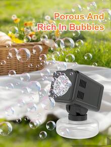 Black & White Minimalist Design. Automatic Bubble Blower Toy. It Is Not Only A Fun Toy For Kids, But Also A Great Party And Gathering Prop. Adjustable Angle (Batteries And Bubble Solution Not Included). - Multicolor - View 5