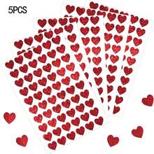 5/10 Pieces Of Holographic Miniature Heart Stickers, Suitable For Valentine's Day Gift Boxes, Presents, Envelope Decoration, Award Certificates And Charts, Scrapbooking And Craft Projects.