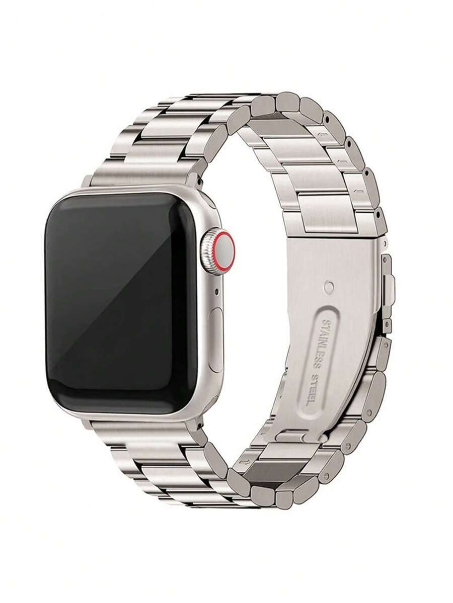 1条男女通用简约不锈钢金属表带，兼容 Series 11 10 9 8 7 SE 6 5 4 3 2 1 Ultra 3/2/1，时尚智能手表表带配件