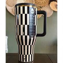 HydrojugTraveler 32 Oz/40 Oz Water Bottle With Handle & Flip Straw - Fits In Cup Holder, Leak Resistant Tumbler-Reusable Insulated Stainless Steel & Rubber Base - Gifts For Women & Men - 黑色領帶 - 查看 3