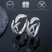 1pc 925 Sterling Silver Asymmetric Wheat Design Zirconia Inlaid Simple Fashion Ring, Suitable For Daily Wear And Gift Giving