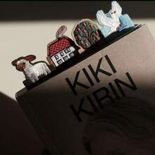 1pc Embroidered Animal & Text Fabric Bookmark, Creative Gift For Friends - Multicolor - View 2