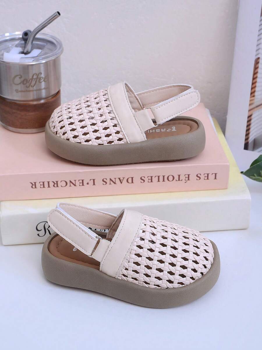 Infant Soft Bottom Breathable Woven Hollow Casual Summer Sandals - White - View 1