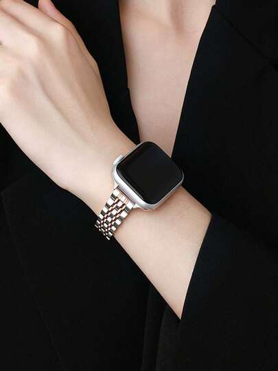 1pc Thin Narrow Gold Metal Band Compatible With Apple Watch Ultra 3/2/1, SE/S10/S9/S8/S7/S5/S4/S3, 14mm Width, Removable 7-Link Gold Chain, Suitable For Daily Wear, Parties, Travels, Also An Ideal Gift. Compatible With Apple Watch 38/40/41mm, 44/45/46/49mm, Accessories, Perfect For New Year, Valentine's Day Gifts