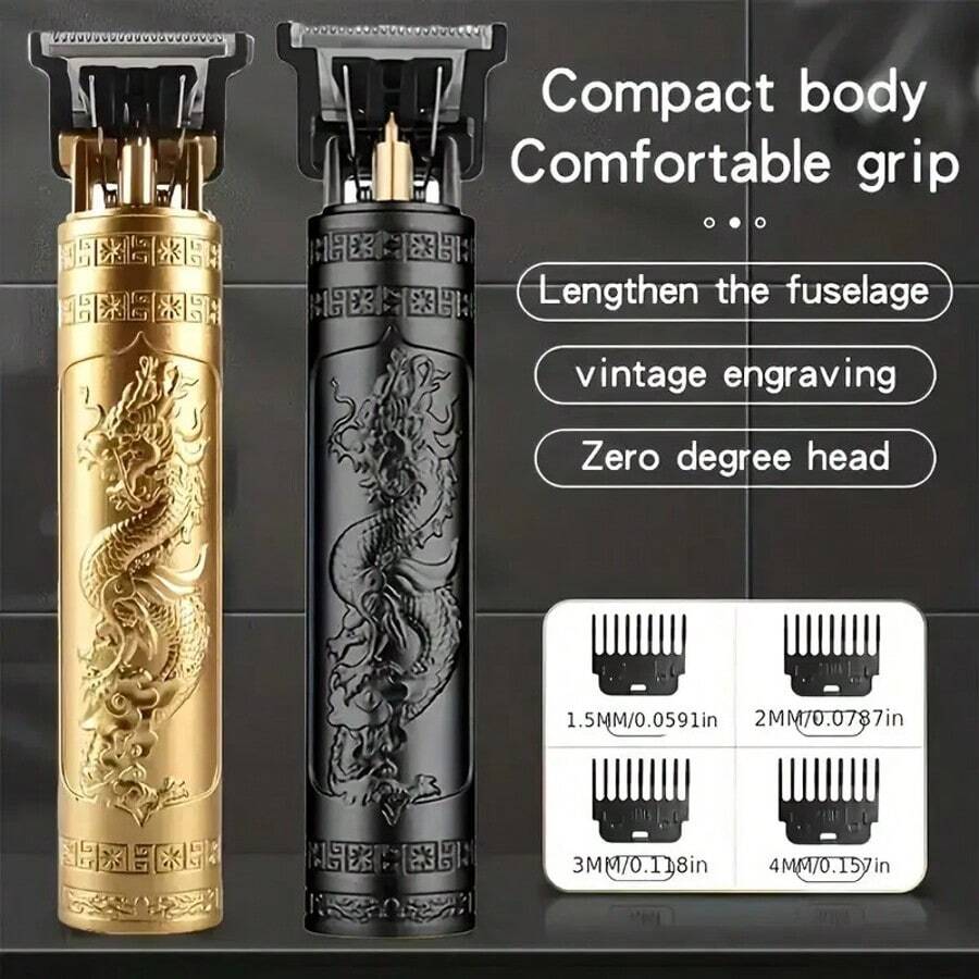 300mAh 可充电复古电动剃须刀，无线理发器，男士便携式理容套装