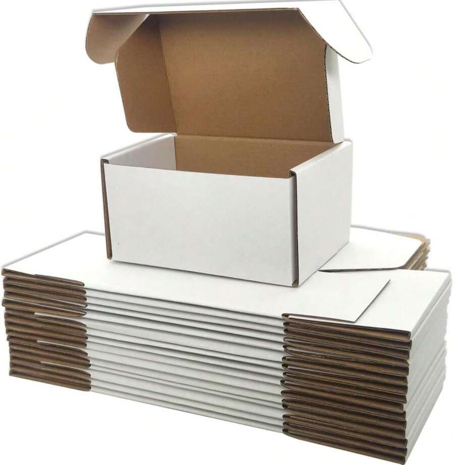 Lmuze Small White Shipping Boxes For Small Business Pack Of 25-4x4x2 Inches Cardboard Corrugated Mailer Boxes For Shipping Packaging Craft Gifts Giving Products - ColorB - 查看 1