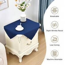 Mantel cuadrado pequeño de 24x24 pulgadas, lavable de poliéster, mantel de mesa lateral sólido azul marino, cubierta de mesa auxiliar resistente para comedor, hogar y fiesta - Azul marino, 24 pulgadas x 24 pulgadas, cuadrado - Ver 7