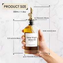 1pc/350ml/500ml Oil Bottle, Thin Skin Glass Oil Dispenser Bottle, Leak-Proof Oil Pot, Storage Bottle, Vinegar Bottle, Seasoning Container, Kitchen Supplies, Random Kitchen Supplies Label - Multicolor - View 7