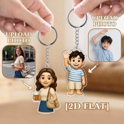 Personalized Keychain, Custom Photo Gift, Backpack Pendant, Christmas Gift, Photo Keychain