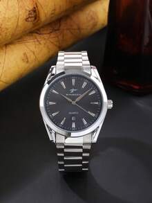 Đồng hồ nam RICECGO, kiểu dáng doanh nhân, sang trọng, tích hợp lịch, dây đeo thép không gỉ, phù hợp đeo hàng ngày, quà tặng ngày Valentine, đồng hồ đeo tay nam. - Bạc - Xem 4