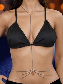 1 Pc Sexy Body Chain Bra Waist Chain Summer Fashion Bohemian Jewelry Women For Beach Party Holiday - Silver - View 1