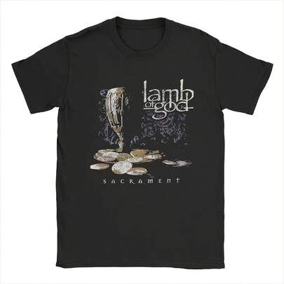 Ladies' T-shirt Heavy Metal Band God Lamb Is Awesome 100_ Cotton T-shirt Short Sleeved T-shirt Round Neck Printed Clothes Tops