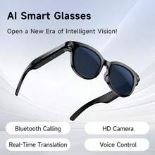 SENBONO New AI Photography Smart Glasses For Men, 2MP Camera, AI Voice, AI Photo Recognition, AI Translation, HD Photo/Video, Voice Assistant, Wireless Calling, Music Control; AI Photography Smart Glasses For Women, Compatible With Android, Ideal Gift For Birthday, Valentine's Day, Father's Day, Mother's Day - Black - View 2