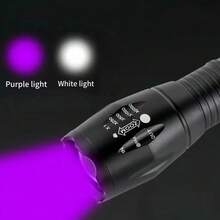 2-In-1 UV Flashlight Torch Light 395nm Black Light Portable Ultraviolet Light Pets Blacklight Uv Flashlights - màu đen - Xem 3