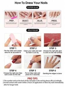 24pcs/Set Medium Square Shiny Colored French Manicure Nail Stickers, Containing Glitter, Full Coverage Acrylic False Nails, Includes 1pc Jelly Gel And 1pc Nail File, Suitable For Women And Girls For Daily Work, Study And Gatherings - Multicolor - View 5