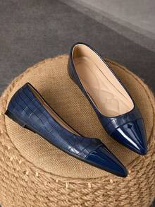 2025 New Fashion Pointed Toe Shoes, Versatile Casual Soft-Sole Elegant Outdoor Loafers, Available In Multiple Sizes - Navy Blue - View 3