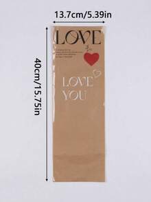 20pcs/Pack LOVE Transparent Flower Bouquet Gift Bags, Colorful Flower Packaging Bags, Single Rose Packaging Bags, Mother's Day Gifts, 520 Bouquet Bags. Suitable For Single Rose, Valentine's Day Gift Bags. - White - 20pcs - View 5