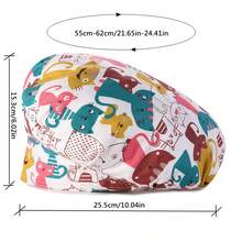 1顶带绒球帽，护士帽，手术帽，厨师帽，女士手术帽，护理配件，印花工作帽，手术帽，带吸汗带的清洁帽，微弹印花，带防滑纽扣，适用于护士、美容院、面包店、厨师、牙医、兽医等，可爱工作帽，护士帽，厨师帽，护理配件，女士手术帽，长发帽，适合居家、办公室、学校、运动，四季皆宜。 - 彩色 - 查看 2