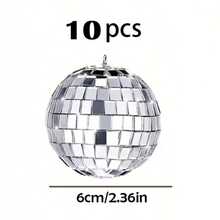 1/5/10pcs Disco Ball Decorations, Mini Silver Disco Ball Pendant, Reflective Mirror Ball Cake Decor, 70s Disco Party Supplies, Holiday Decorations Suitable For Valentine's Day, New Year, Easter Party, Mother's Day - Multicolor - View 8