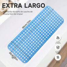 CYPNLSXD Alfombrilla para Bañera 88*40cm Tapete para Regadera Antideslizante Absorbente Alfombra de Baño Transparente Lavable a Máquina Accesorios para Baño de Tina para Niños y Adulto Mayor azul .Fashion - 221167957 - Ver 3