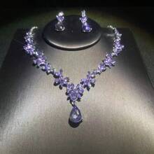 1 Set Elegant Women's Jewelry Set, Necklace & Earrings 3 PiecesSuitable For Bride, Wedding, Banquet, Formal Occasions - Jewelry Set - View 2