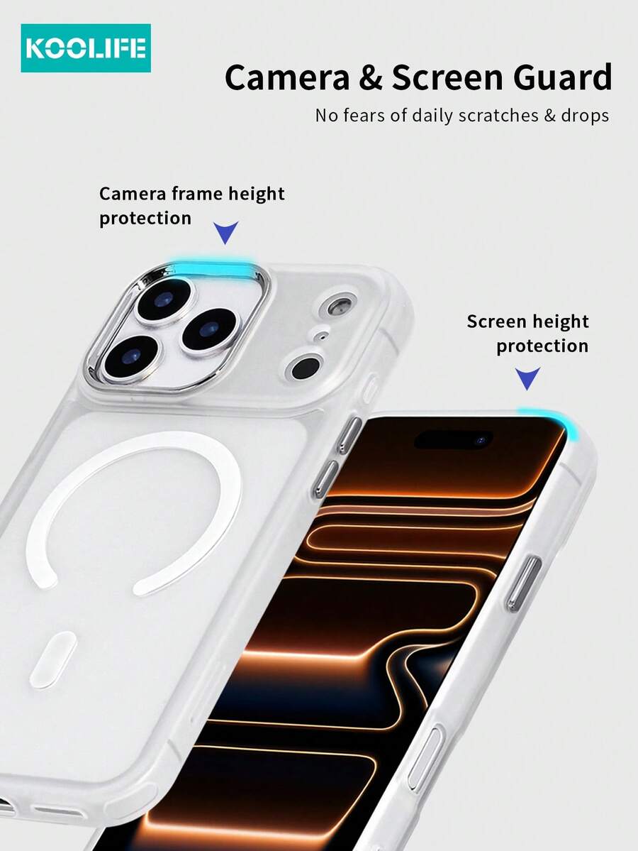 Ốp bảo vệ sạc không dây từ tính Koolife tương thích với APPLE 17 ProMax, bề mặt mềm mại, hiệu ứng mờ huyền bí, chống trượt, chống rơi, chất liệu 2 trong 1 PC+TPU, tương thích với iPhone 17 ProMax/ 17/ 17 Pro/ 17 Air/16/16 Pro/16 Plus/16 ProMax/11/11 Pro/11 ProMax/12/12 Pro/12 ProMax/13/13 Pro/13 ProMax/14/14 Plus/14 Pro/14 ProMax/15/15 Pro/15 Plus/15 ProMax, S26/S26 Ultra/S25 Ultra/24 Plus/23/22