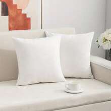4件套柔软舒适白色毛绒枕套，18x18英寸，多种尺寸可选，拉链封口，农舍风格方形柔软枕套，适用于户外露台椅垫、酒店床装饰抱枕、家居装饰、客厅沙发、卧室、汽车等，不含枕芯 - 彩色 - 查看 15