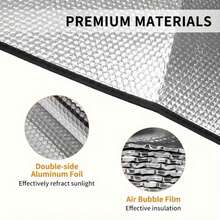 1PC Car Silver Foldable Sunshade For Summer Small Cars Car Windshield Sunshade Folding Barrier - one-size - View 9