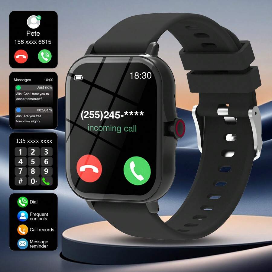 Multi-Functional Smart Watch With Replaceable Strap, Fashionable Digital Watch, Supports Calling And Music Control, Unisex Sports Watch - Multicolor - View 1