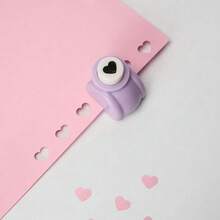 1PC Cute Heart-Shaped Paper Punch For DIY Scrapbooking, Card Making, Crafting – Valentine's Day, Journal Supplies, Handmade Art Crafts, Office Stationery - 彩色 - 查看 1