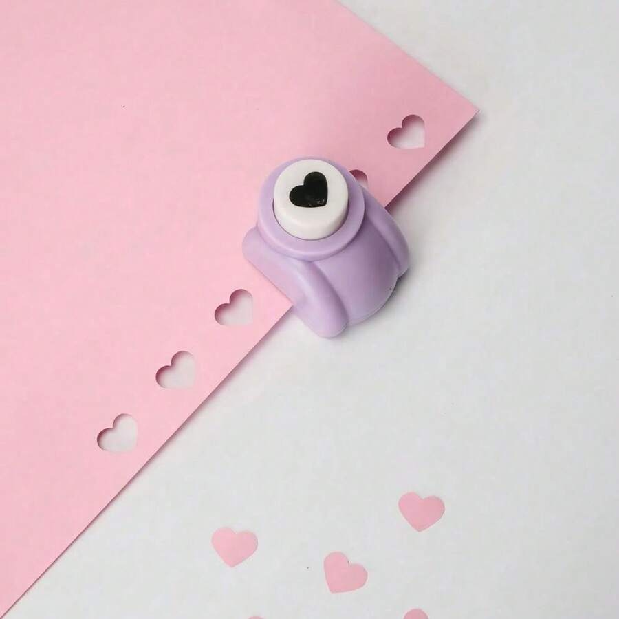 1PC Cute Heart-Shaped Paper Punch For DIY Scrapbooking, Card Making, Crafting – Valentine's Day, Journal Supplies, Handmade Art Crafts, Office Stationery - 彩色 - 查看 1