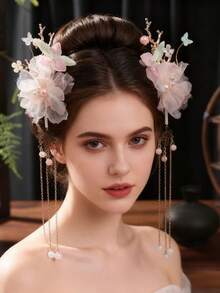 2pcs Pearl Tassel Bridal Hair Clip Hairpin Headpiece - 9857 - View 6