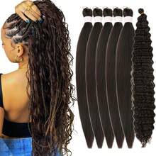 6 Packs Of 26 Inch Pre-Stretched Bohemian Style Braiding Hair Extensions, Suitable For Braiding, Curling, Deep Curly Bohemian Braids, Synthetic Bohemian Deep Curly Crochet Braids - Multicolor - View 13