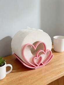 1个浪漫心形卫生纸架 | 塑料材质，自粘式，可独立放置，是圣诞节、情人节、母亲节、生日礼物的理想之选 - 彩色 - 查看 2