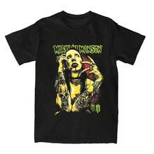 2026 Camisetas de Fans Góticos de Marilyn Manson, Ropa de Calle Vintage, Ocio, Manga Corta, Casual, Hombres y Mujeres, Tops Unisex Amusantes de Harajuku - Negro - Ver 11