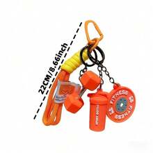 4-Piece Personalized Sport-Style Barbell And Dumbbell Keychains. Handcrafted Fitness Keychain Set, Fashionable And Versatile Fitness Kettlebell Backpack Hanger Featuring Braided Rope, Barbell, Dumbbell, Water Bottle, Keychain. Suitable For Both Men And Women As A Couple Keychain, Essential For Fitness Enthusiasts, And The Best Gift Choice For Various Occasions. - Bộ 4 móc khóa màu hồng - Xem 5