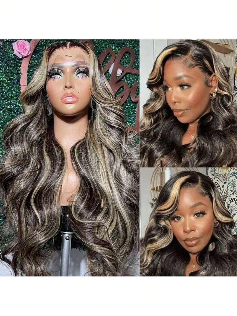 34 Inch Glueless Wigs Human Hair Pre Plucked 1B/27 13x4/13*6 HD Lace Front Wigs Human Hair Glueless 200% Density Body Wave Lace Front Wigs Human Hair With Baby Hair - S1B/27 - 查看 1