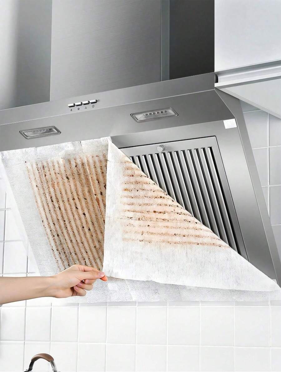 24 peças/12 peças Papel Filtro de Exaustão de Cozinha Descartável de Alto Desempenho e Inodoro, Tamanho Universal com Fixação de , Adequado para Coifas, Exaustão de Fogão e Purificador de Ar de Cozinha. Absorve Efetivamente Fumaça e Odores de Cozinha, Mantendo um Ambiente de Cozinha Fresco. Fácil de Instalar e Substituir, Adequado para Uso Doméstico, Garantindo um Ambiente de Cozimento mais Limpo e Saudável. - Vários estilos - Visão 1