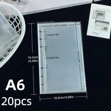 20/30/50张/袋 A6/A7 透明替换内页，活页贴纸笔记本替换内页，3D 立体压纹贴纸笔记本备用塑料内页，贴纸剪贴簿活页内页，采用高透明 PP 材料制成，适用于粘贴贴纸、制作贴纸笔记本、照片卡片、办公计划本收纳 - 無色 - 查看 16